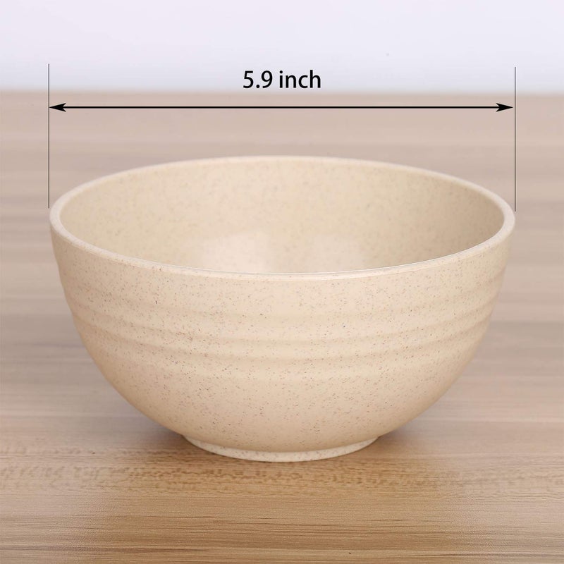 LuckyZone Unbreakable Cereal Bowls - 24 oz Reusable Wheat Straw Bowl Set of 4 - Dishwasher & Microwave Safe - Perfect for Cereal, Soup and Rice - BPA Free, Healthy & Eco-Friendly (4 Color) - Image 2